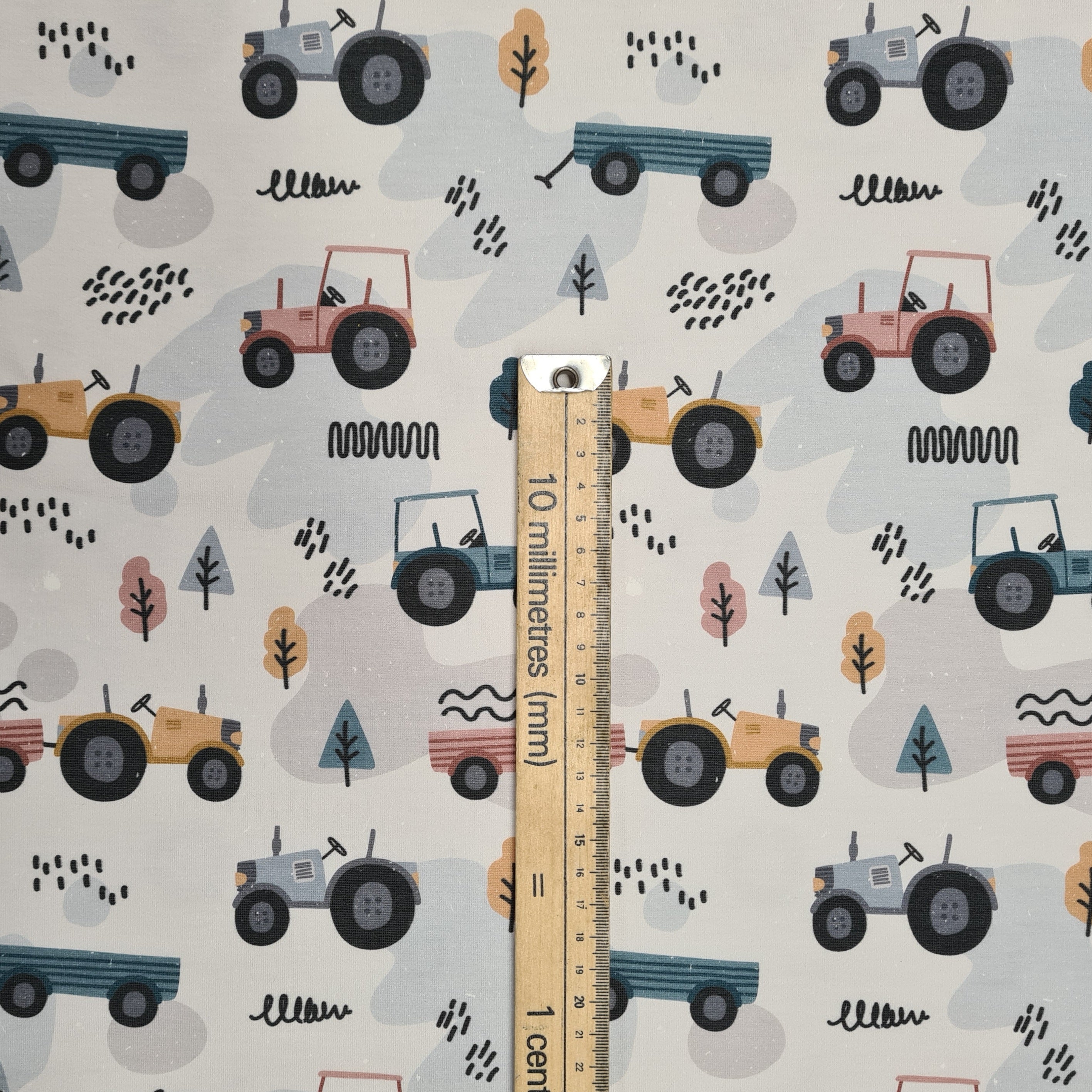 Tractor Doodle Fabric