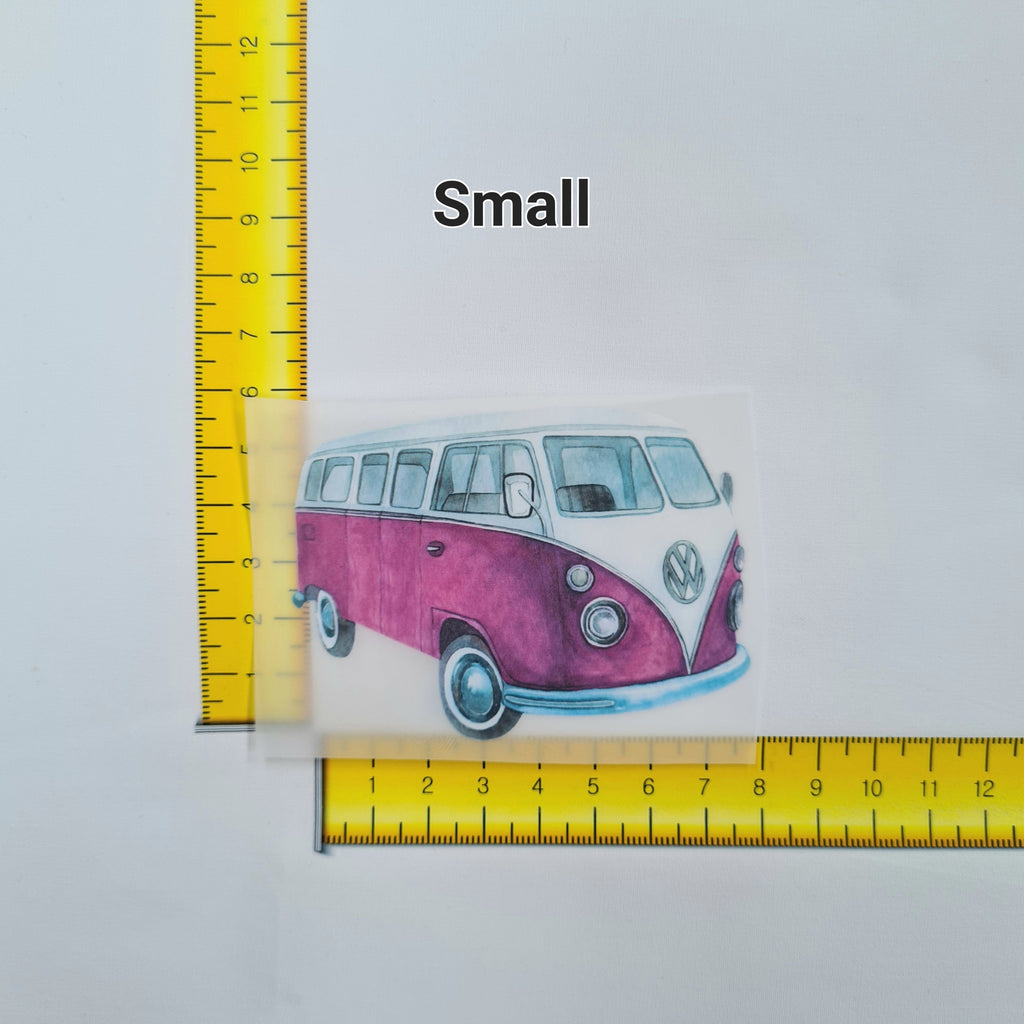 Pink Campervan Iron on fabric heat transfer DTF-1