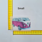 Pink Campervan Iron on fabric heat transfer DTF-1