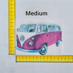 Pink Campervan Iron on fabric heat transfer DTF-1