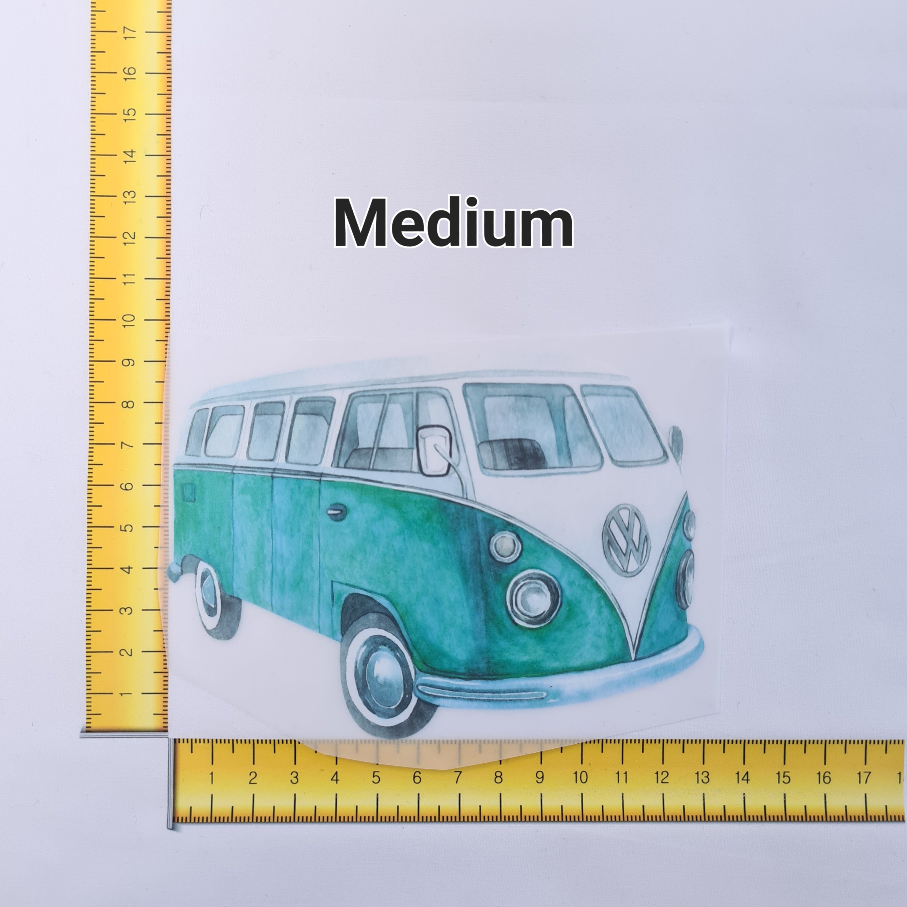 Green Campervan Iron on fabric heat transfer DTF-2