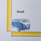 Blue Campervan Iron on fabric heat transfer DTF-3