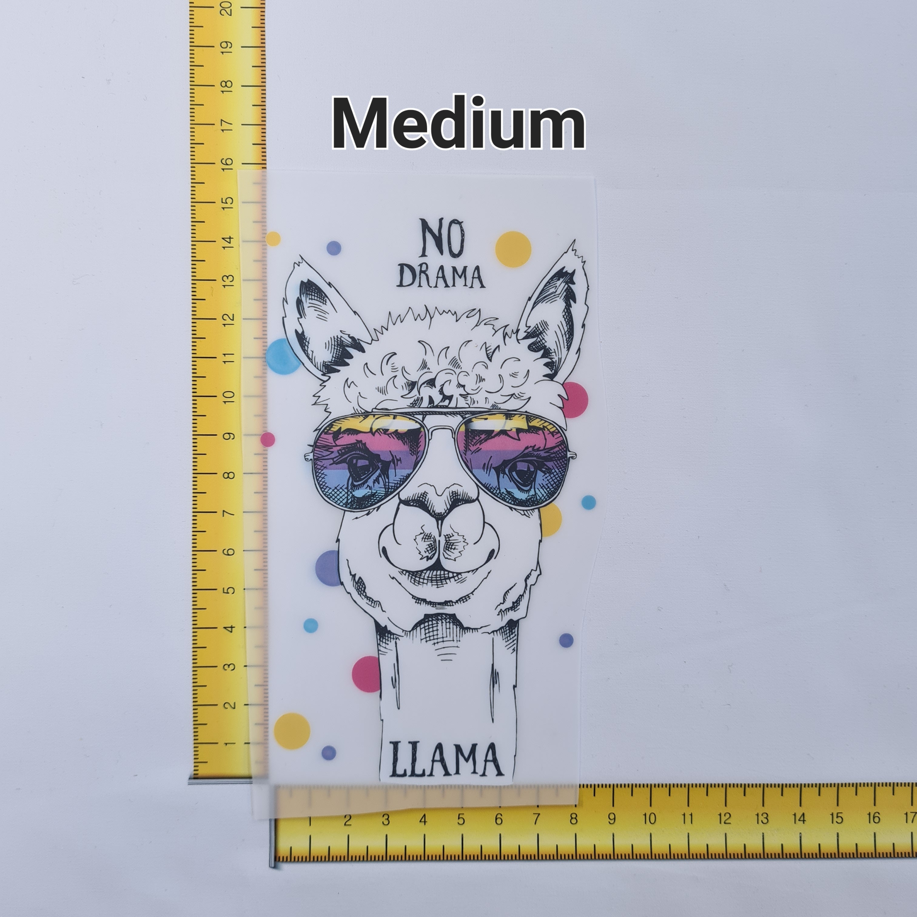 No Drama Llama Iron on fabric heat transfer DTF-10