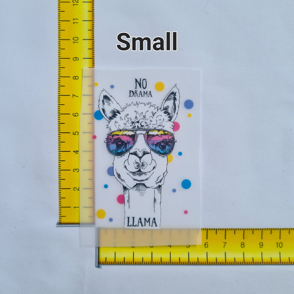 No Drama Llama Iron on fabric heat transfer DTF-10