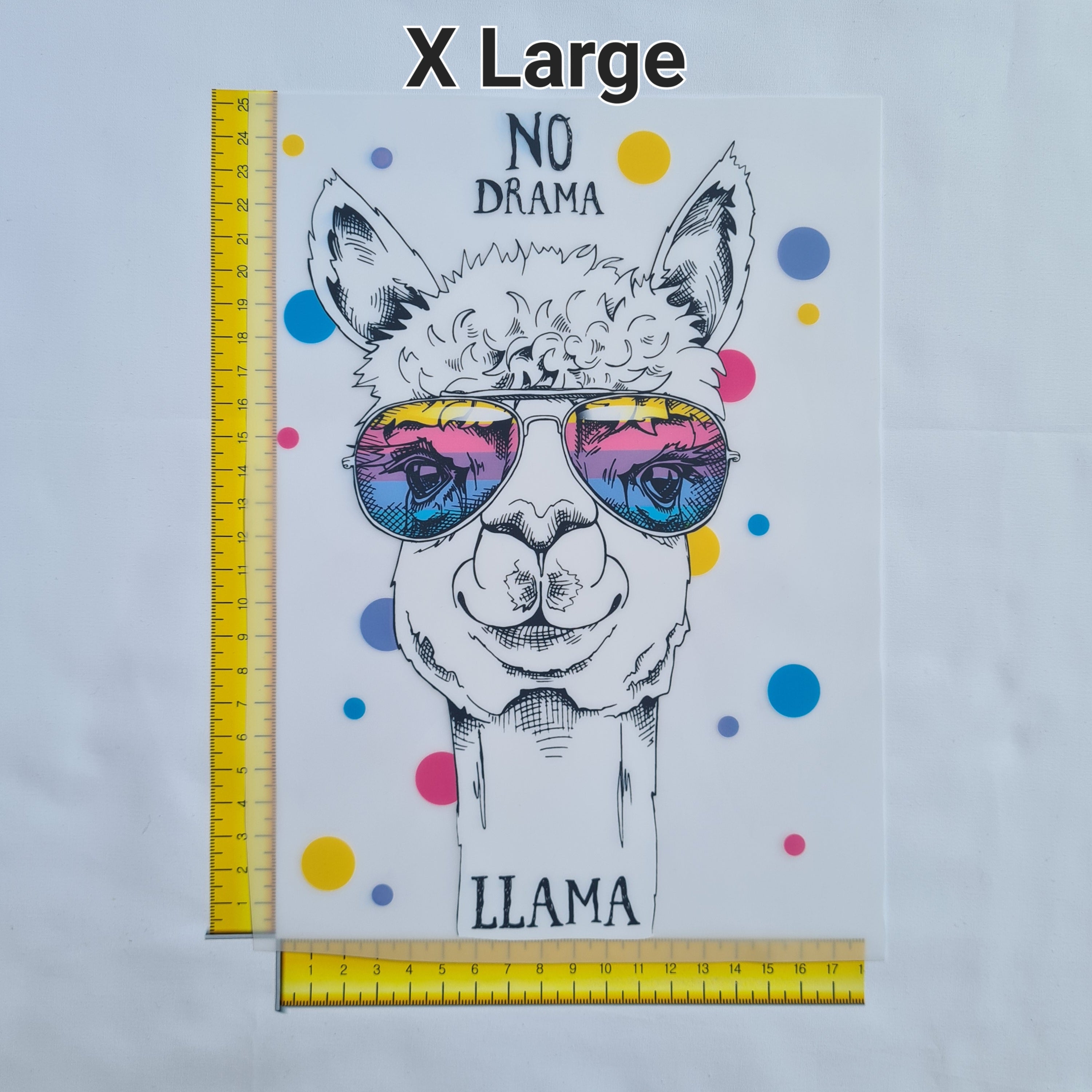 No Drama Llama Iron on fabric heat transfer DTF-10