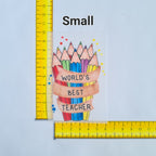 World's Best Teacher Crayons Iron on fabric heat transfer DTF-11