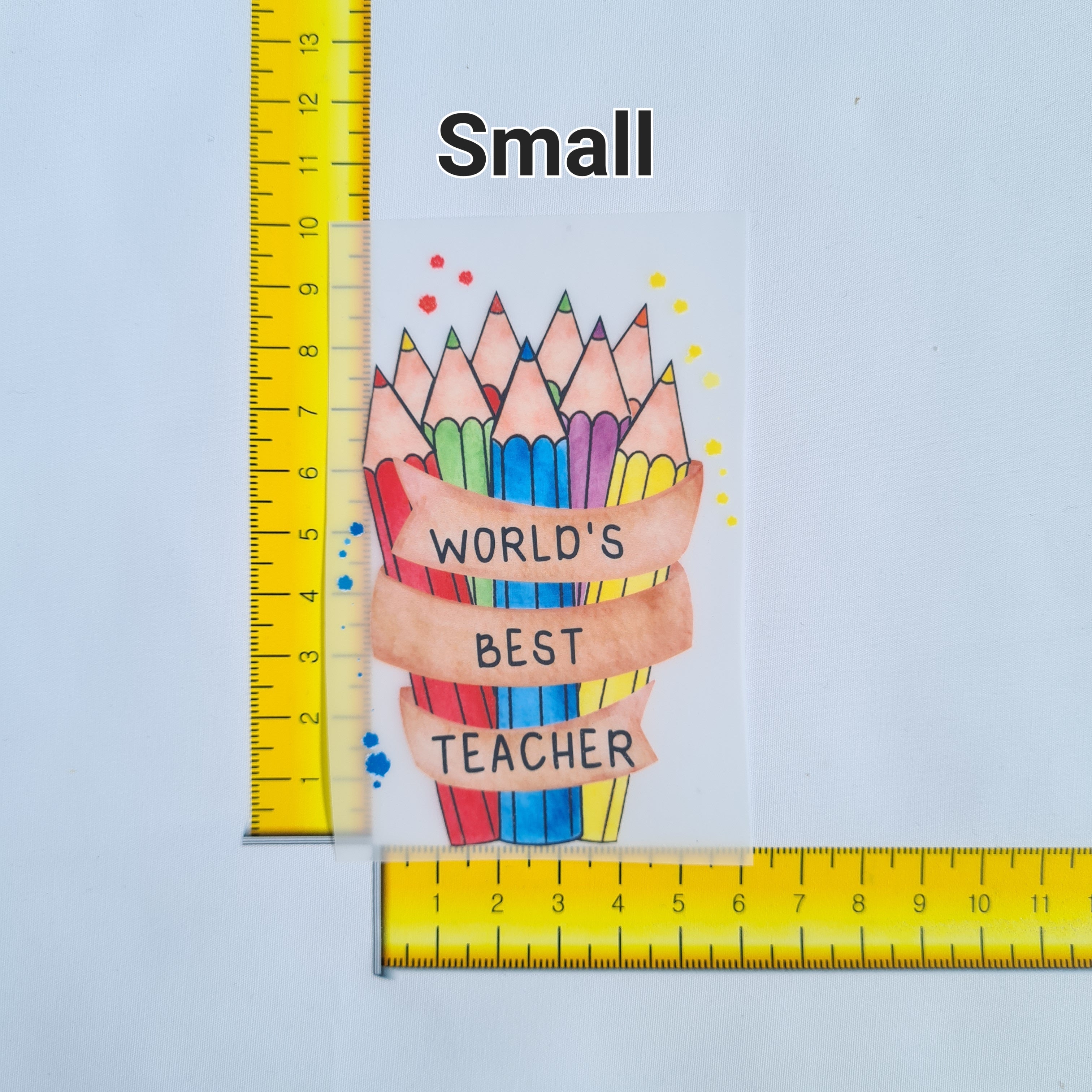 World's Best Teacher Crayons Iron on fabric heat transfer DTF-11