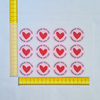 Handmade with Love Heart Iron on fabric heat transfer DTF-14
