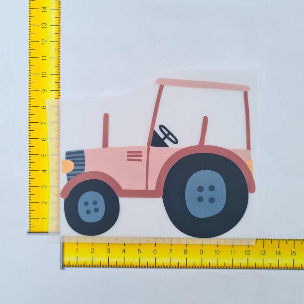 Tractor Pink Iron on fabric heat transfer DTF-22