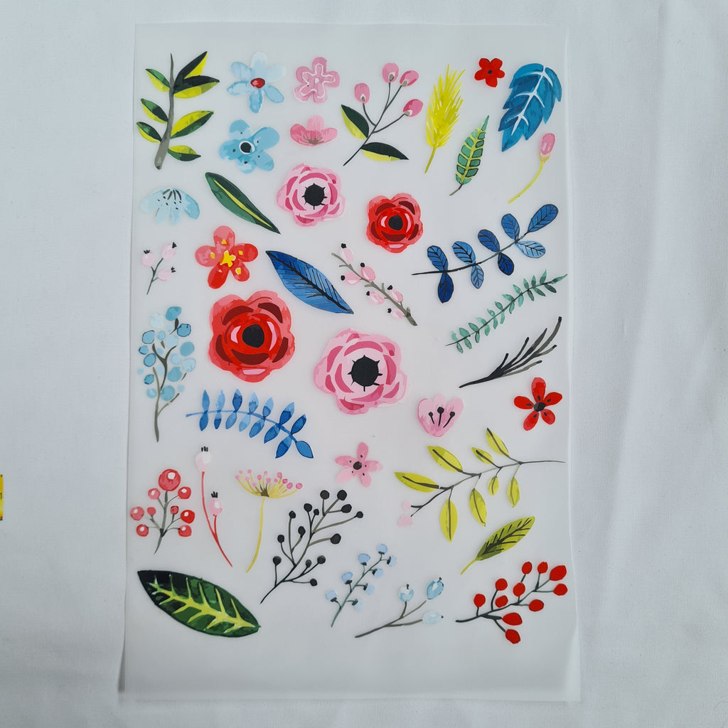 Meadow Flowers A4 Mix Iron on fabric heat transfer DTF-46