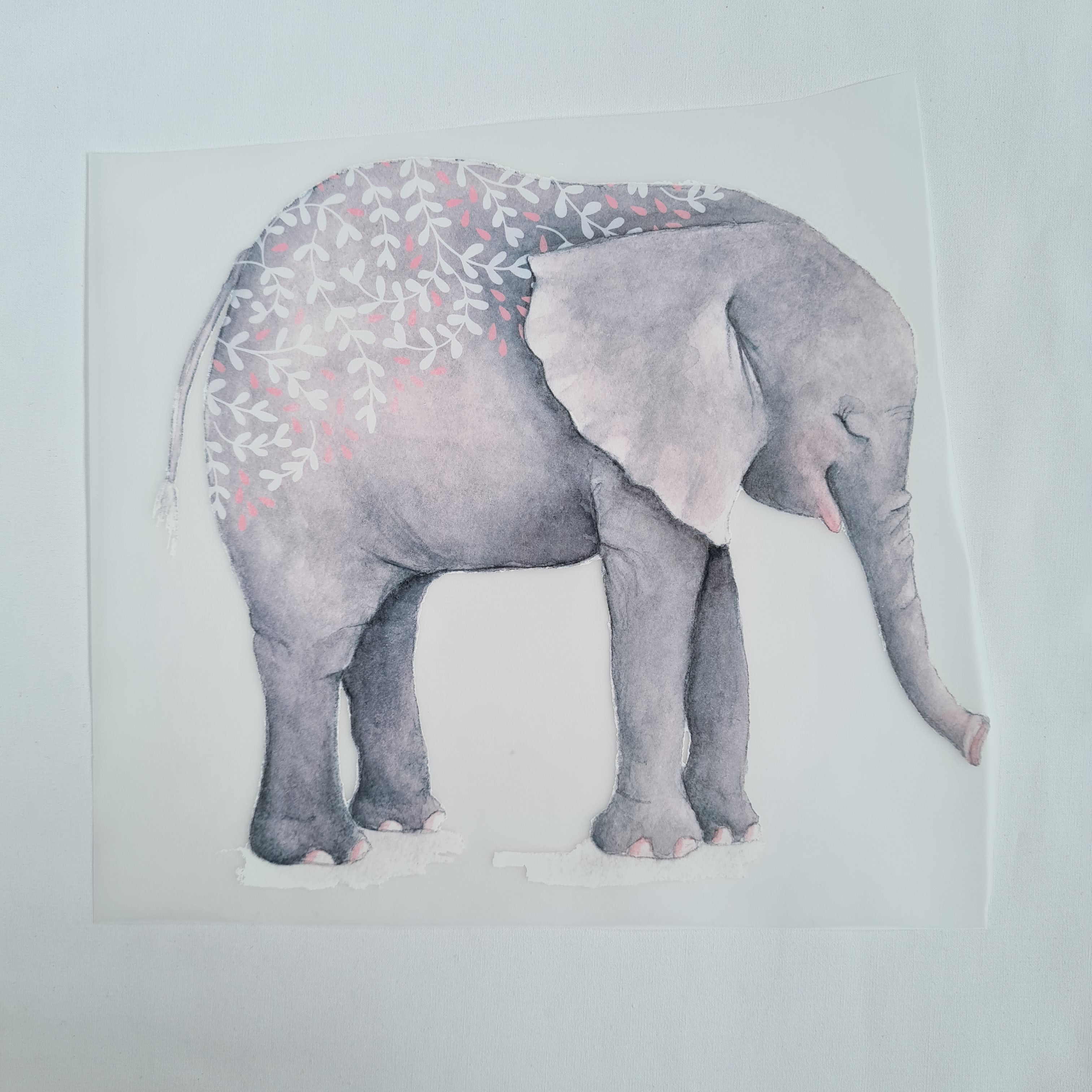 Elephant Iron on fabric heat transfer DTF-36