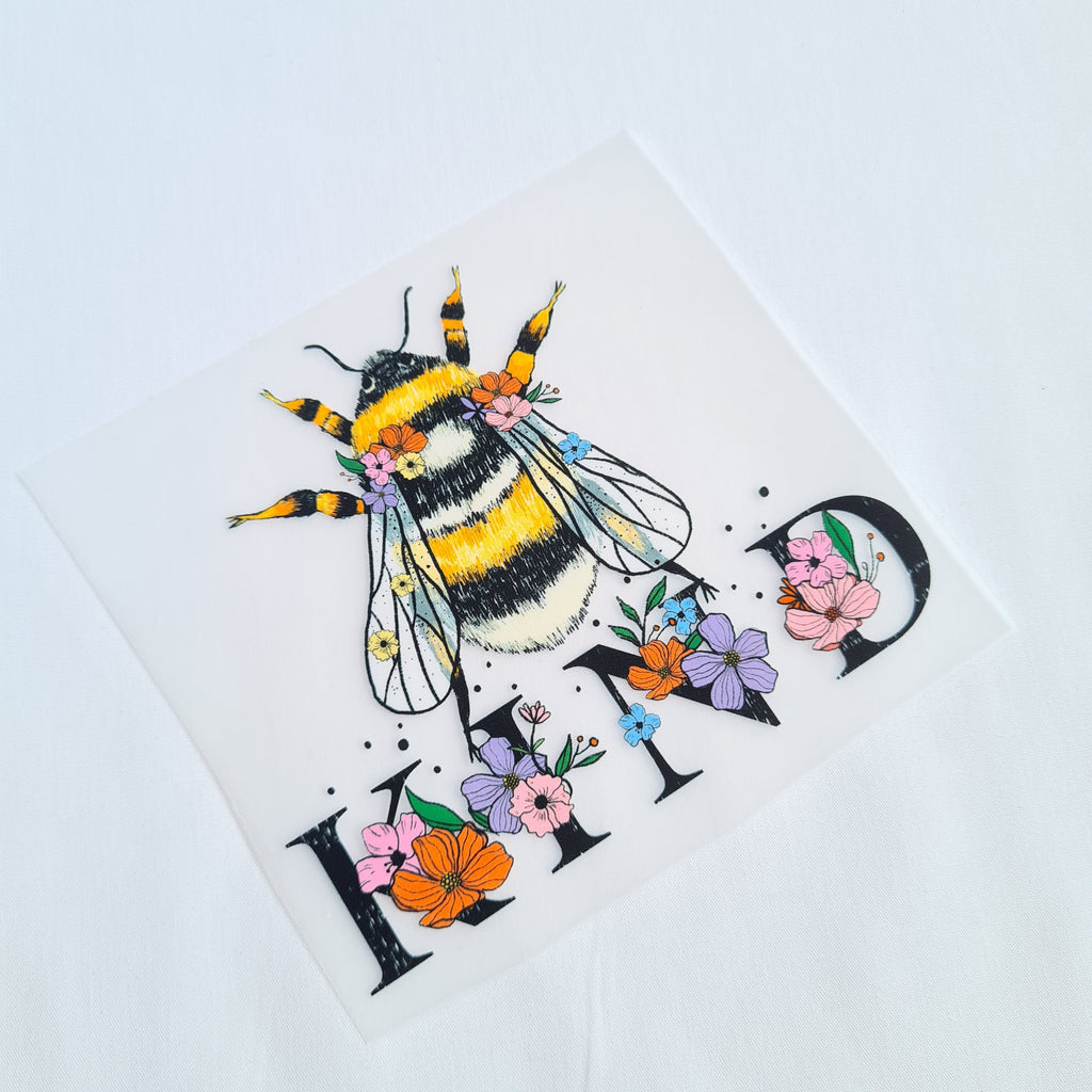Bee Kind Iron on fabric heat transfer DTF-51