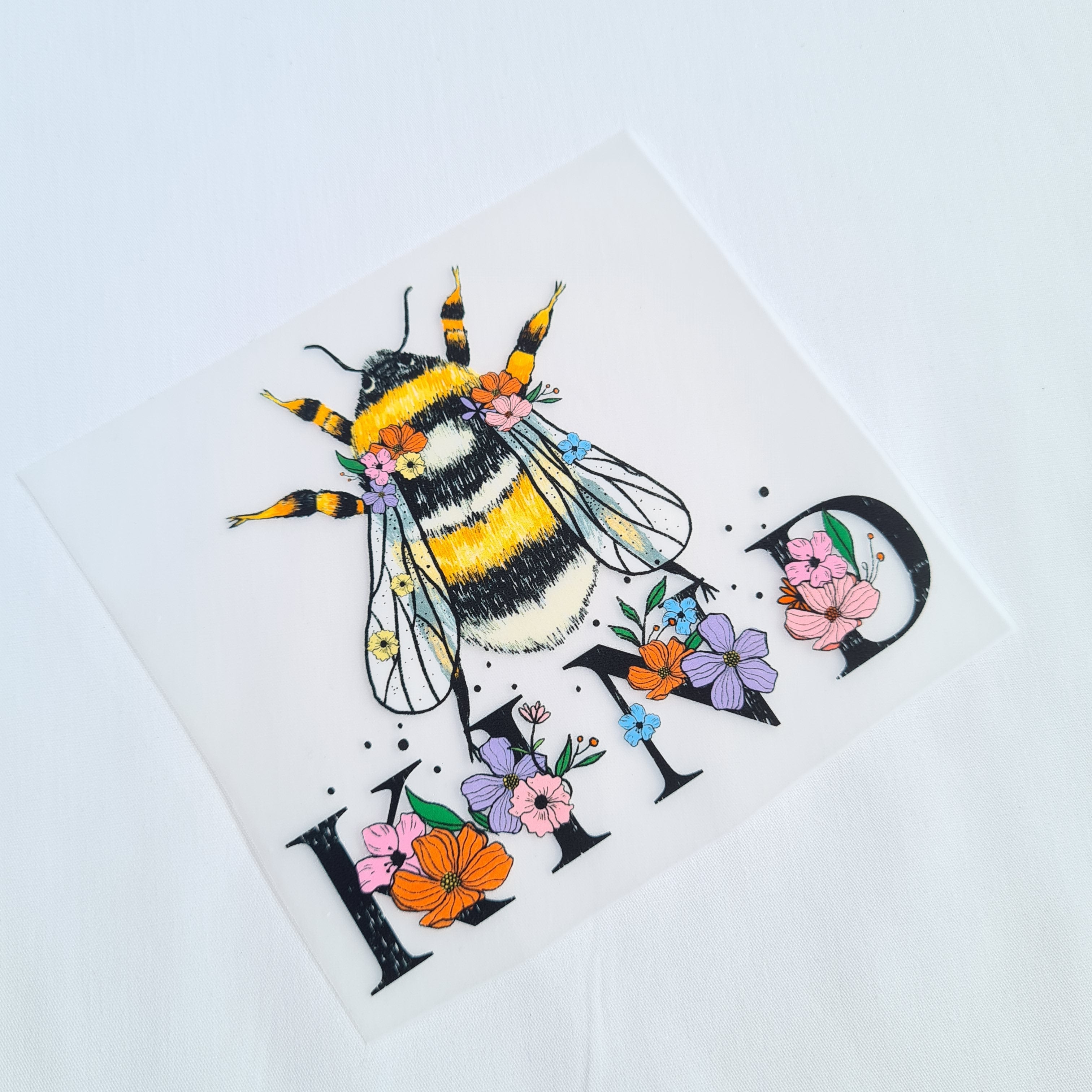 Bee Kind Iron on fabric heat transfer DTF-51