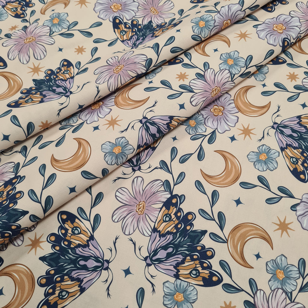 Moths and Flowers Fabric