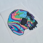 Neon Marble Skull Iron on fabric heat transfer DTF-68