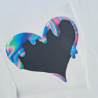 Neon Marble Heart Iron on fabric heat transfer DTF-69