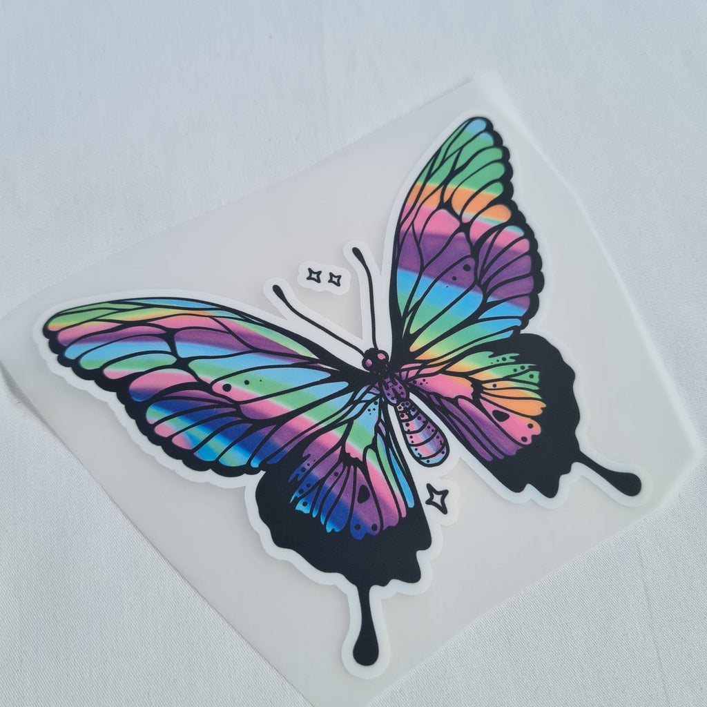 Neon Marble Butterfly Iron on fabric heat transfer DTF-70
