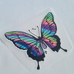 Neon Marble Butterfly Iron on fabric heat transfer DTF-70