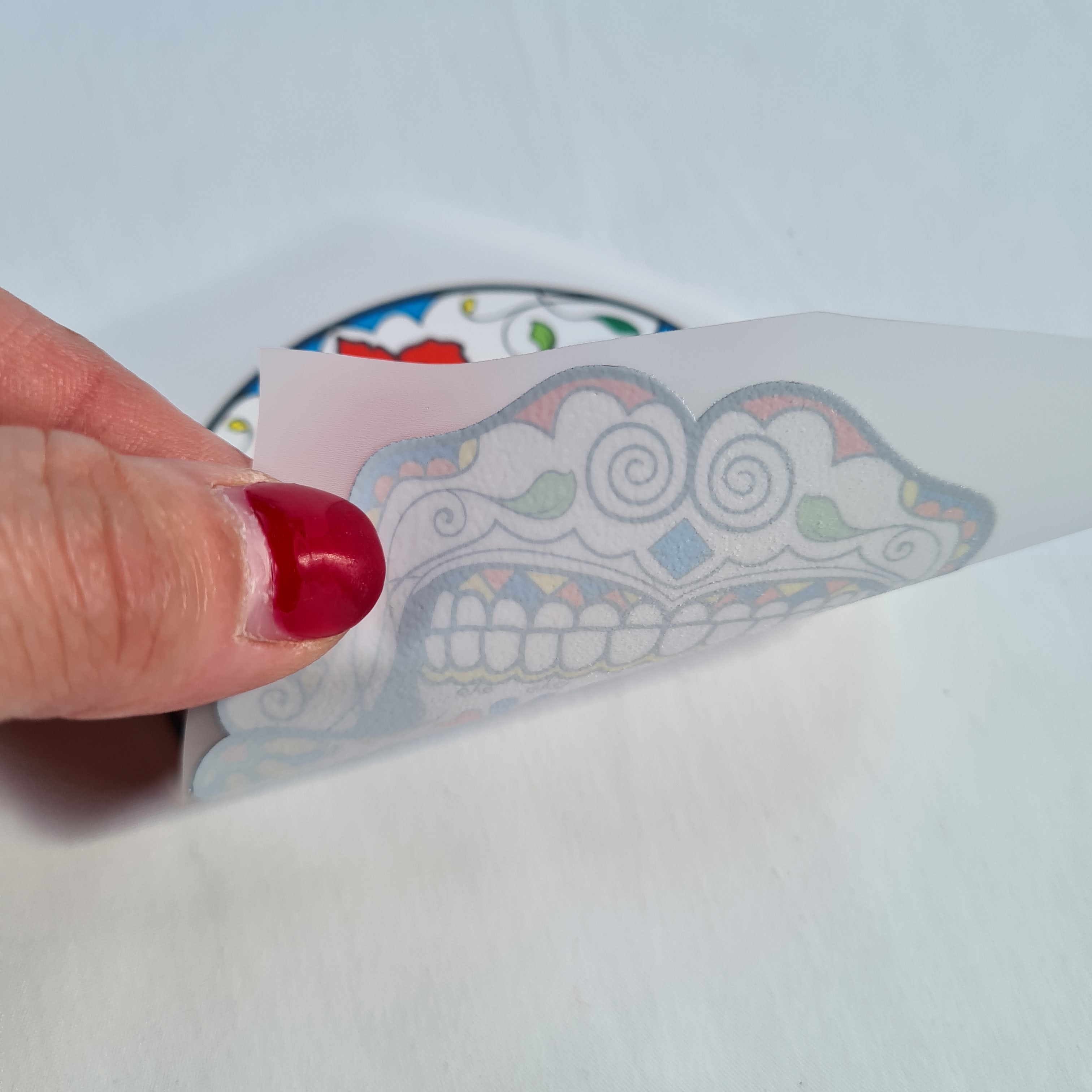 Sugar Skull Iron on Fabric Heat Transfer DTF-71