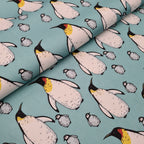 Penguins Mint Fabric