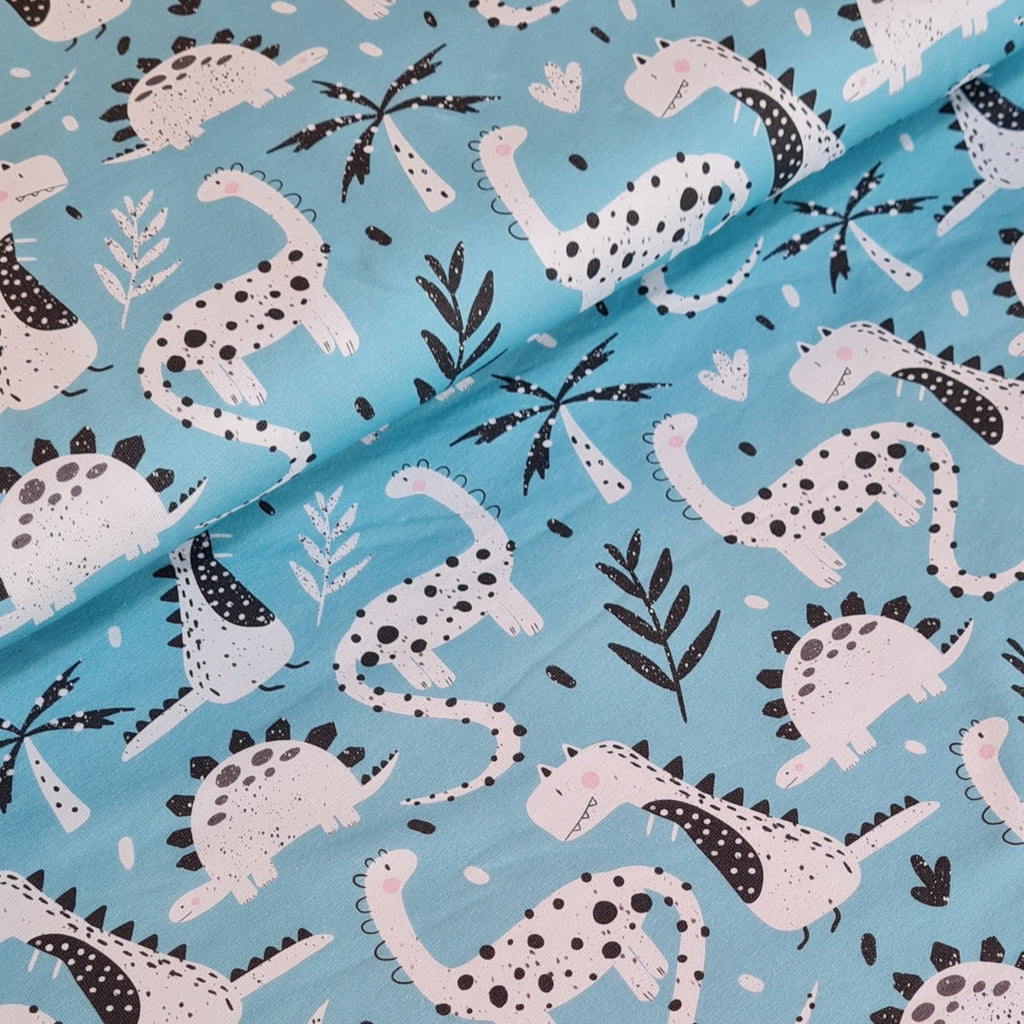 Dotty Dinos Blue Fabric