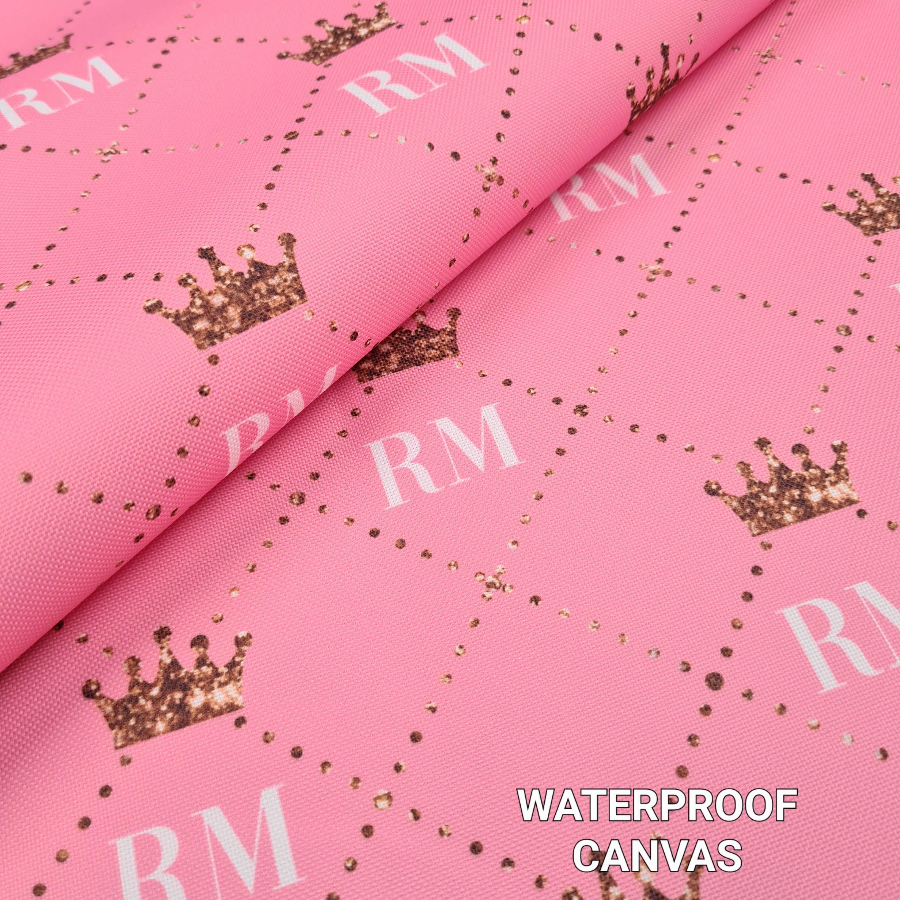 Personalised Royal Initials Pink Fabric