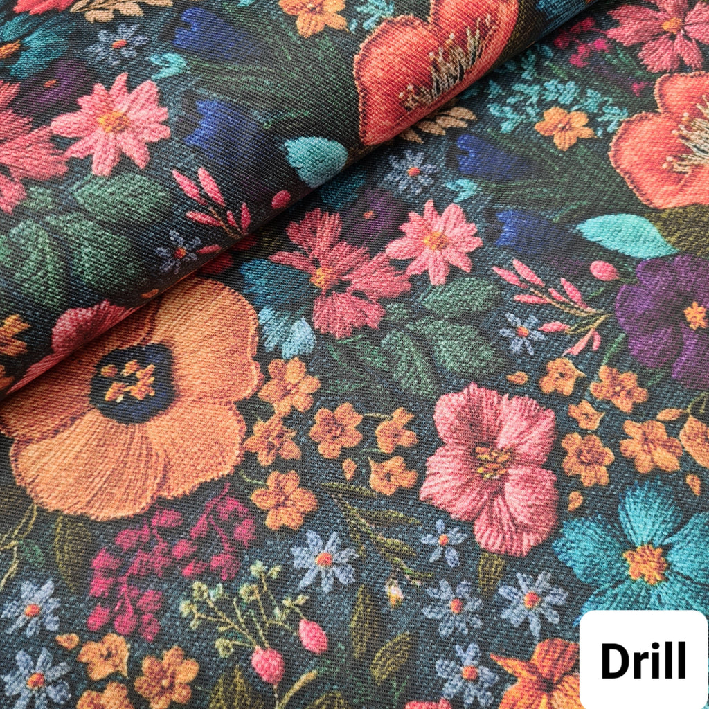 Floral Kaleidoscope Embroidery Fabric