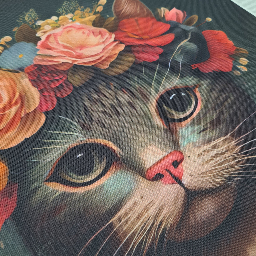TOTE Floral Cat 1 Fabric Bag Panel