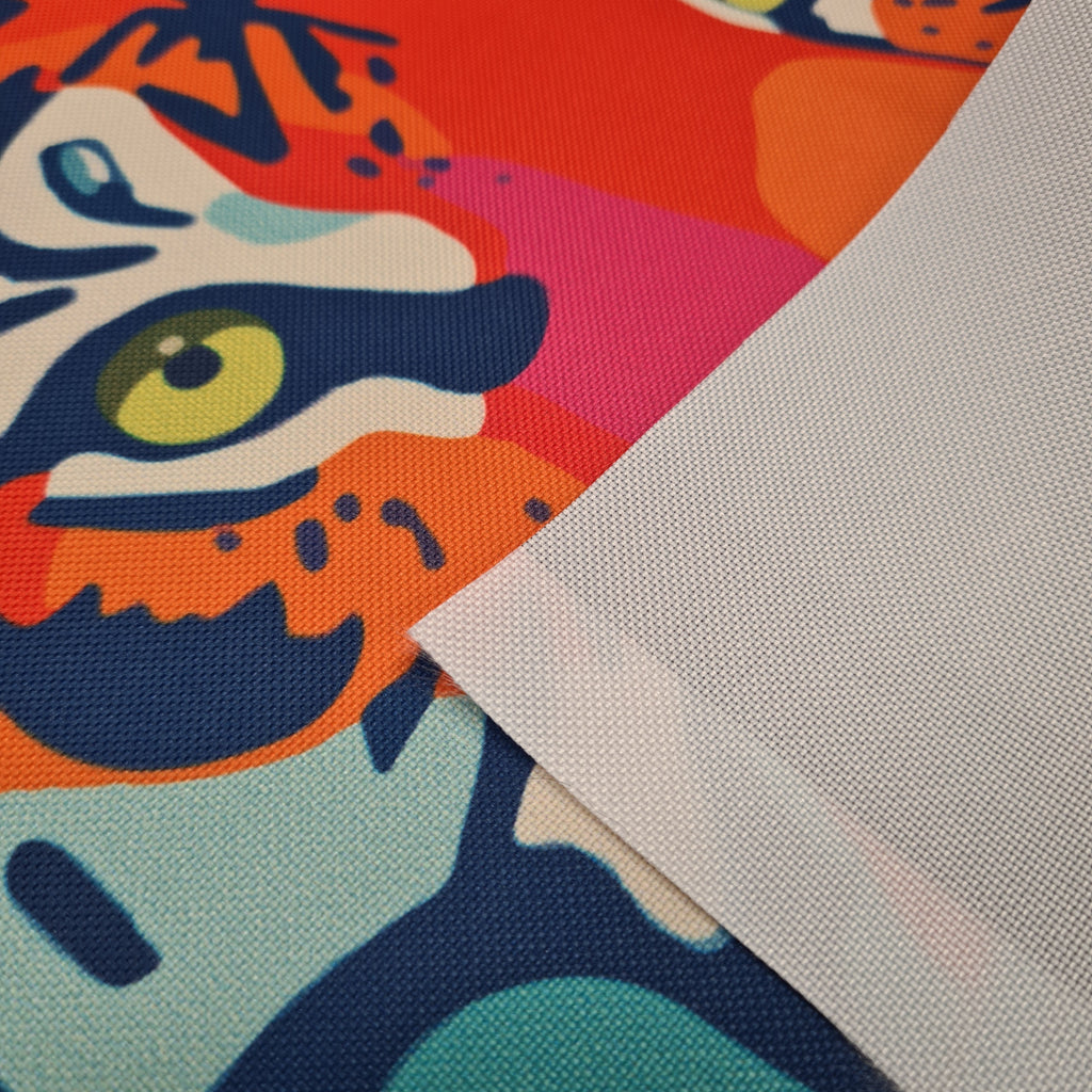 TOTE Tiger On Grey Fabric Bag Panel