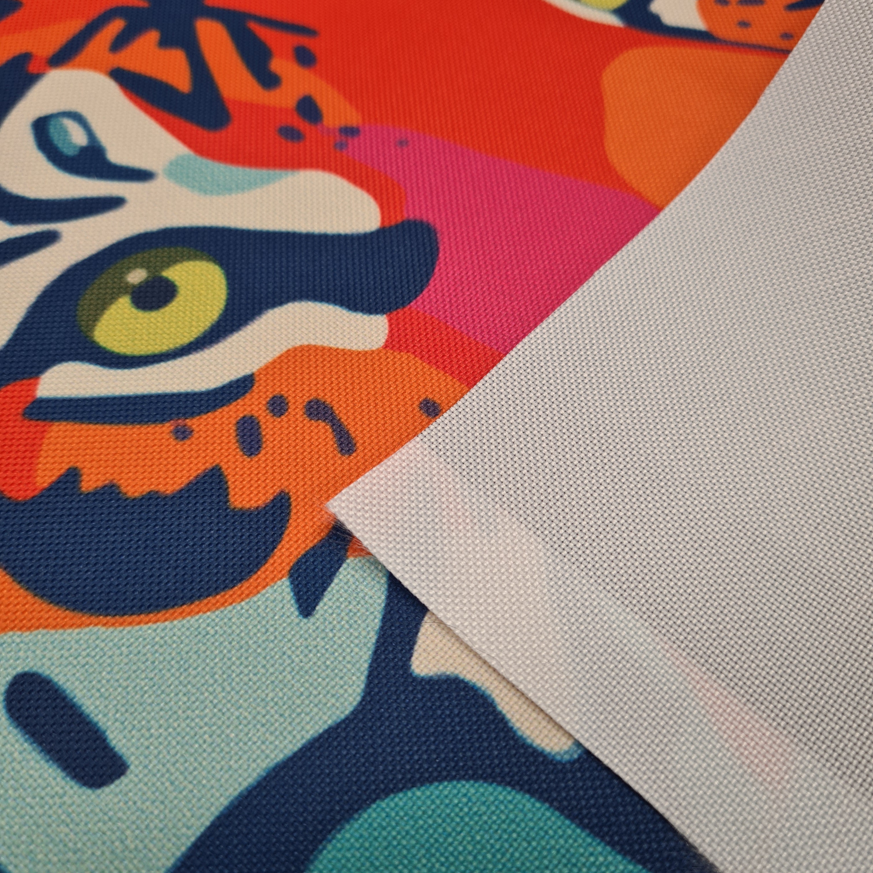 TOTE Tiger On Grey Fabric Bag Panel