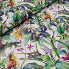 Tropical Garden White Fabric