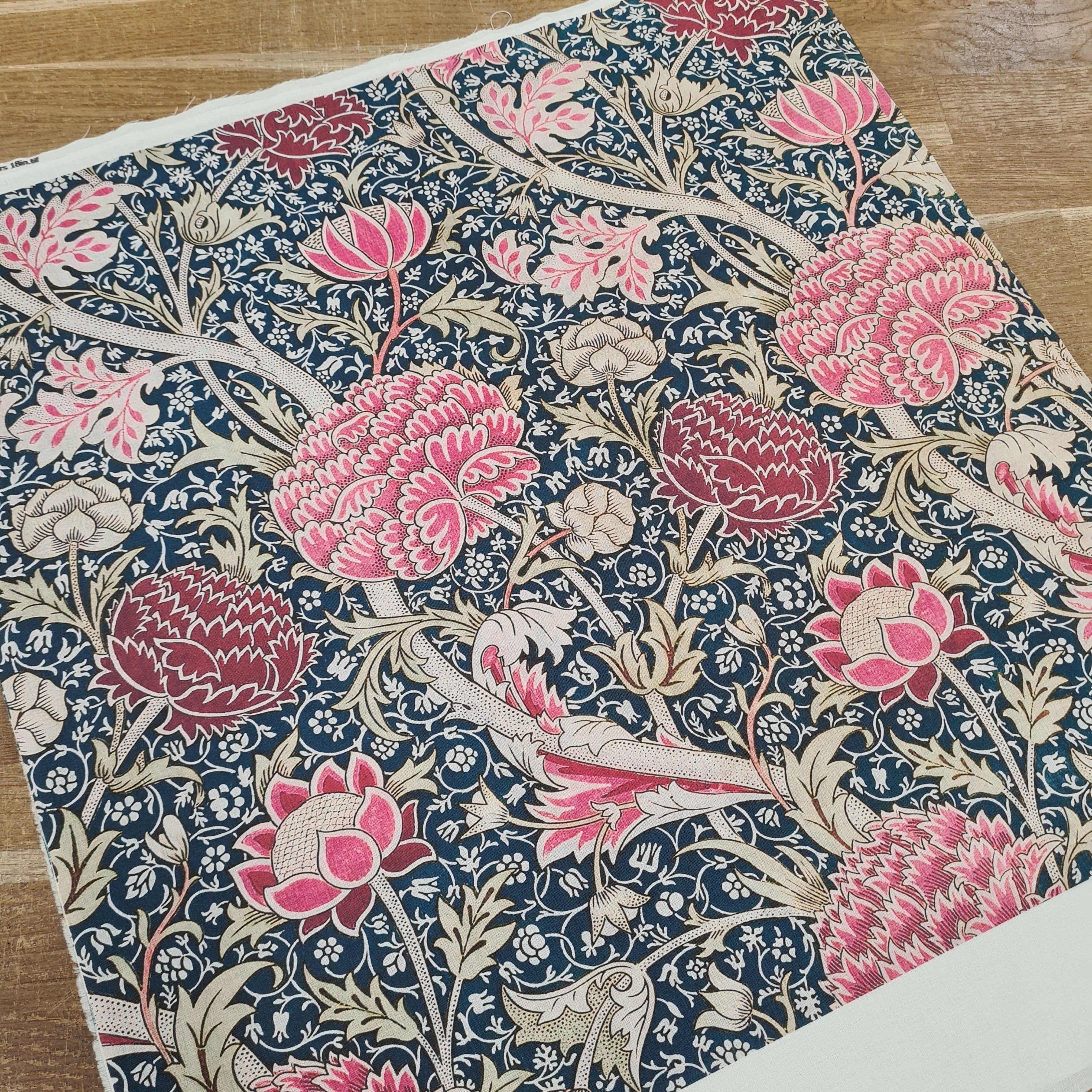 CUSHION Fabric Panel William Morris Pink Flowers