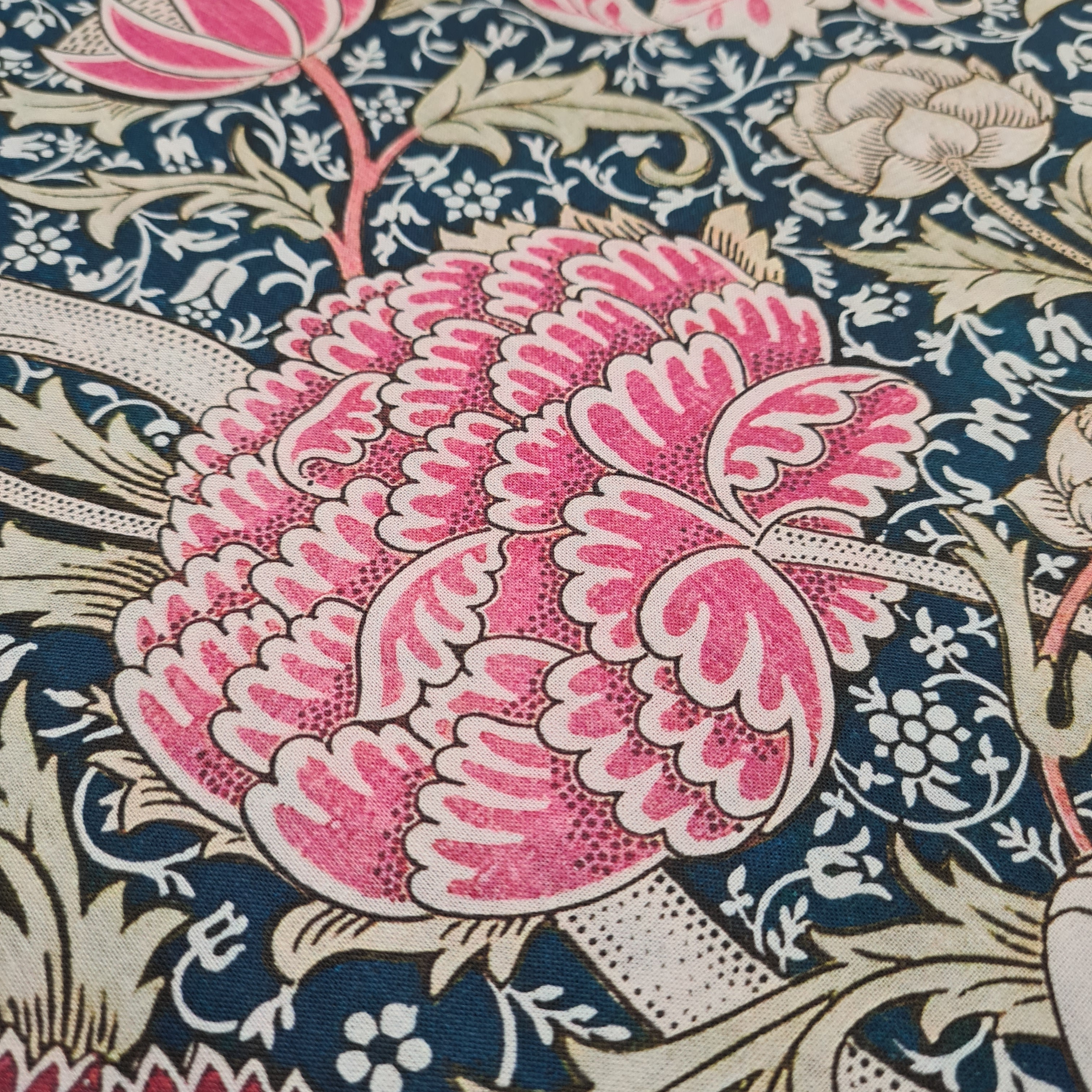 CUSHION Fabric Panel William Morris Pink Flowers
