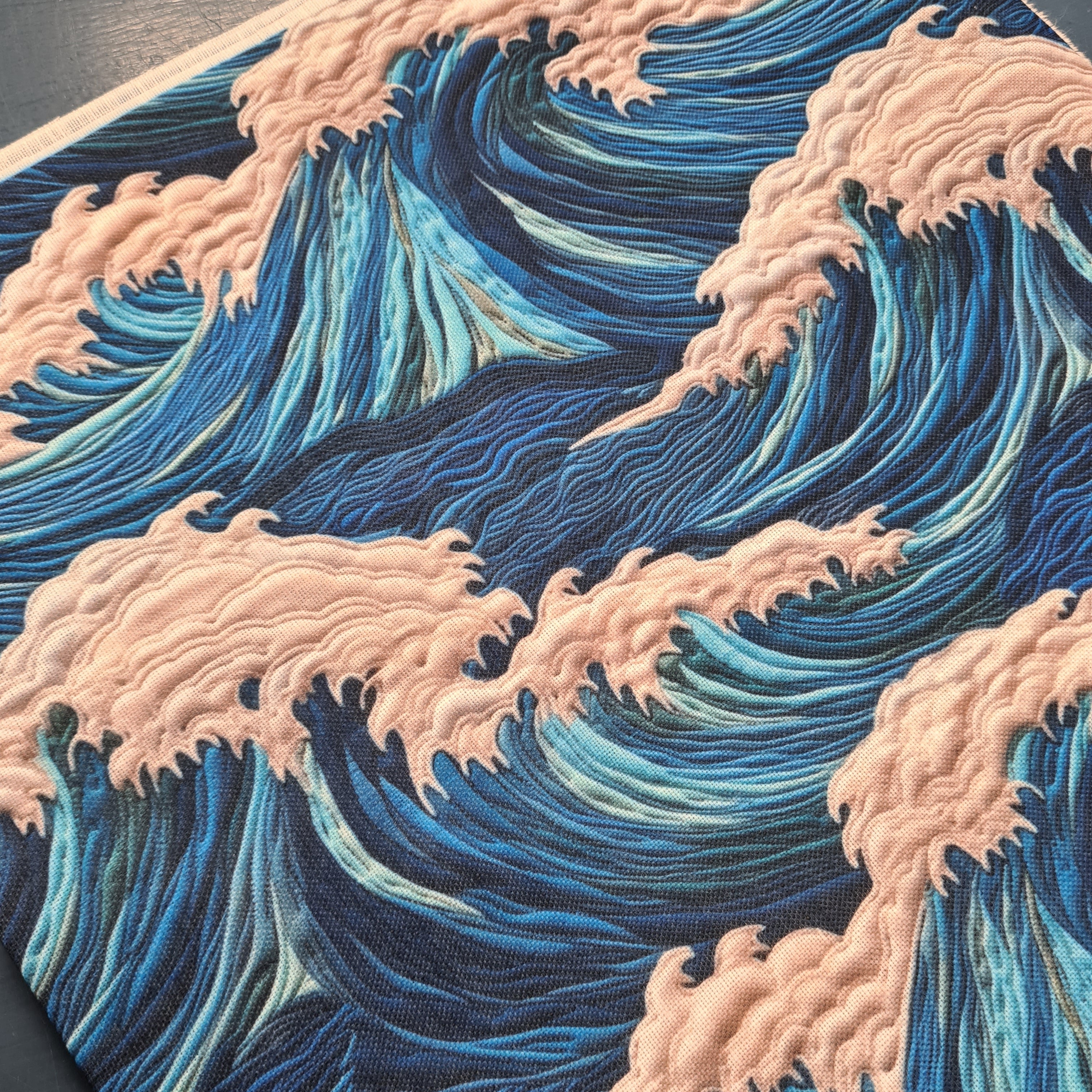 Ocean Waves Embroidery Fabric