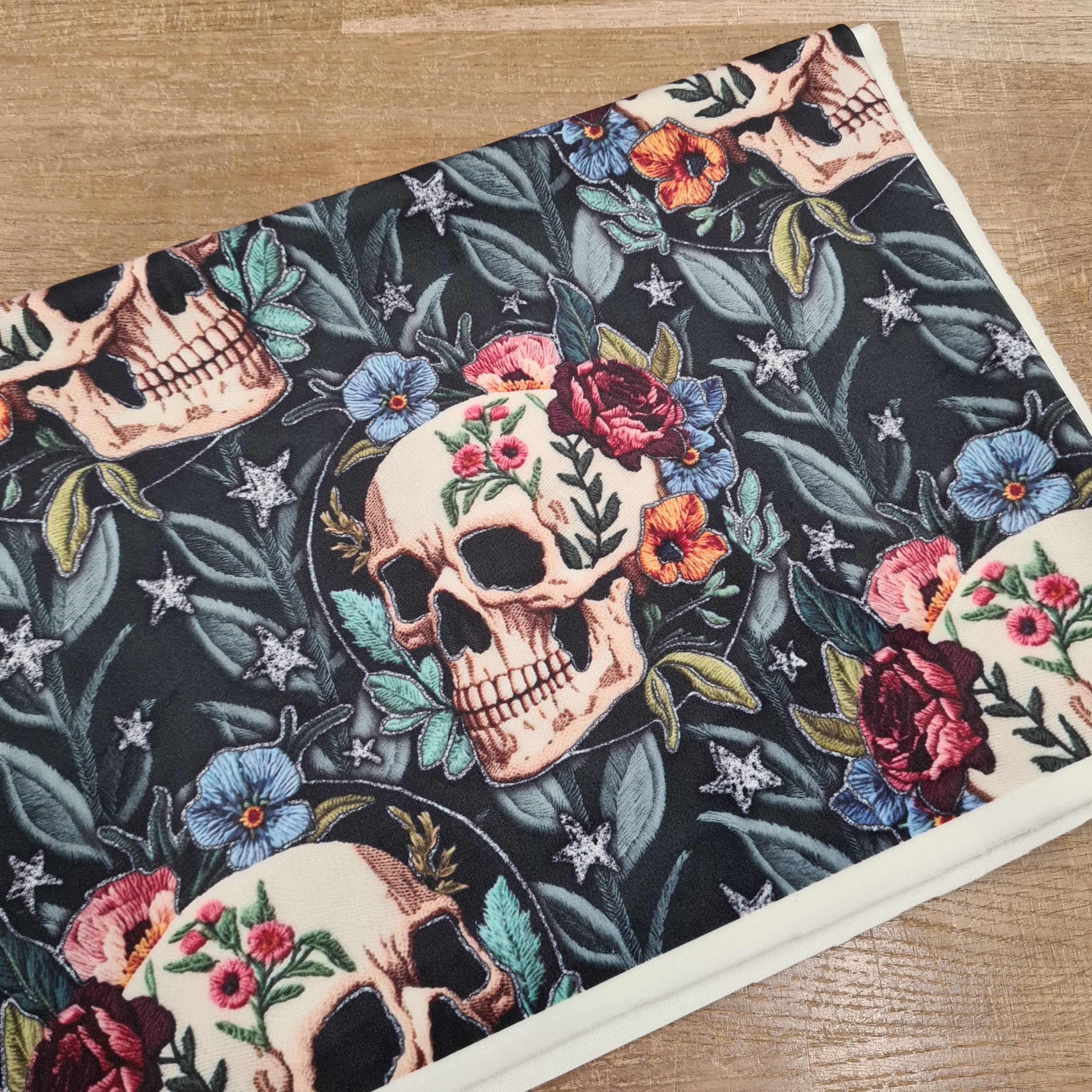 Embroidery Skulls Fabric
