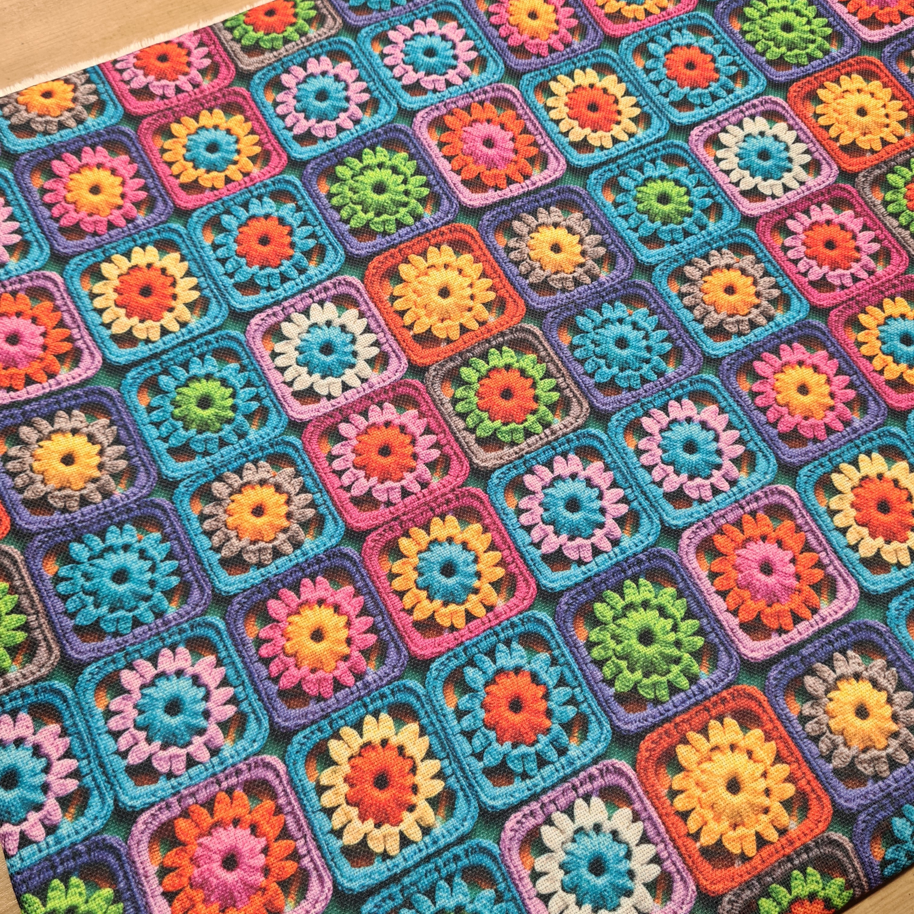 Crochet Granny Squares Fabric