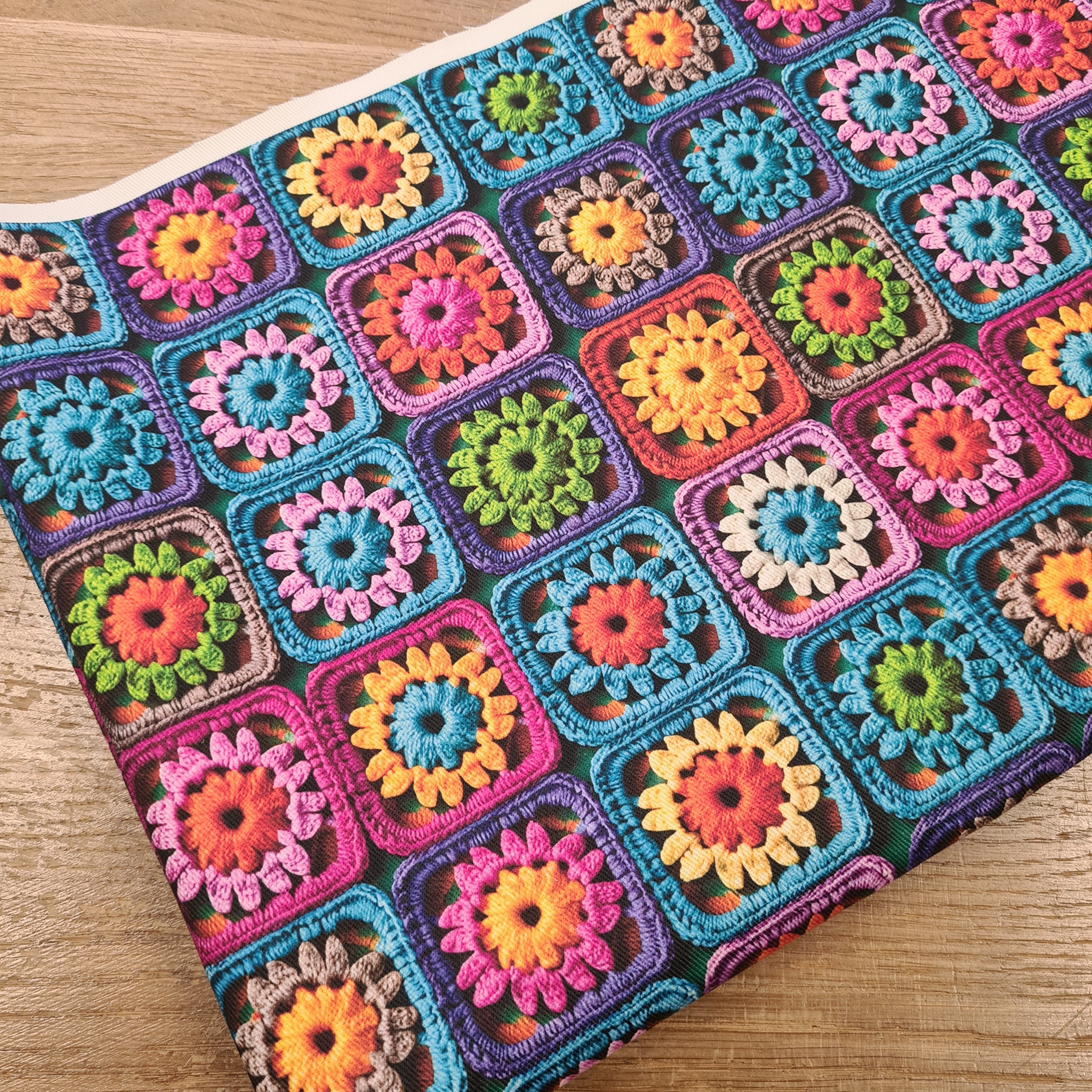 Crochet Granny Squares Fabric