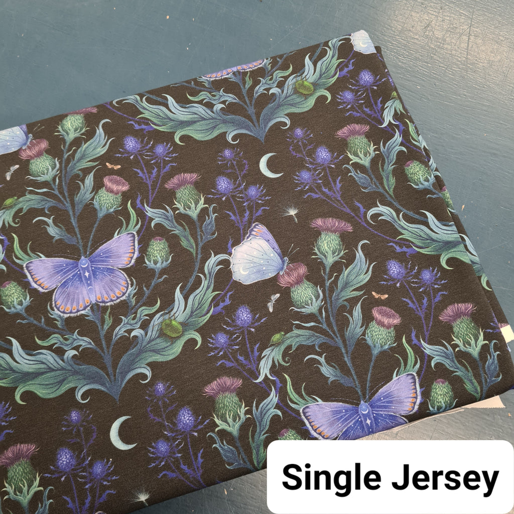Moonlight Thistle Dark Fabric