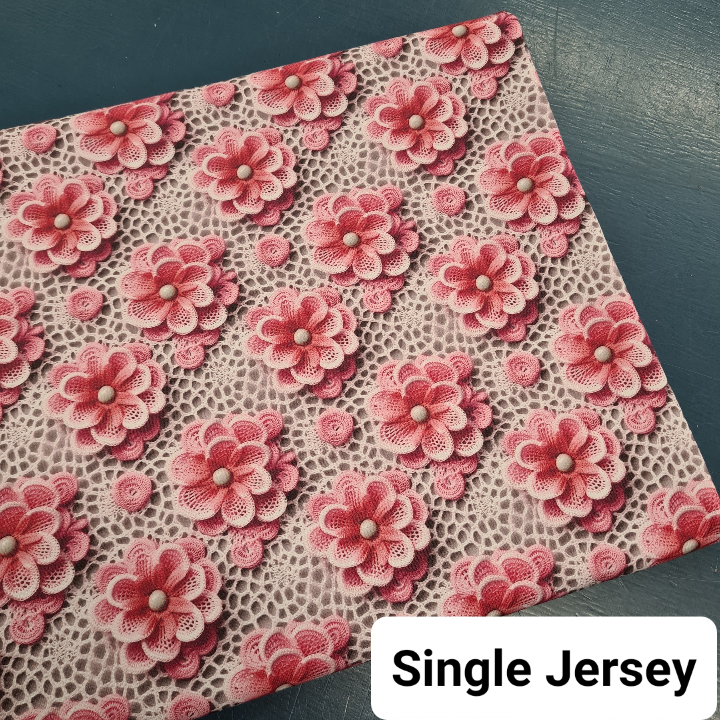 Miley Crochet Flowers Fabric