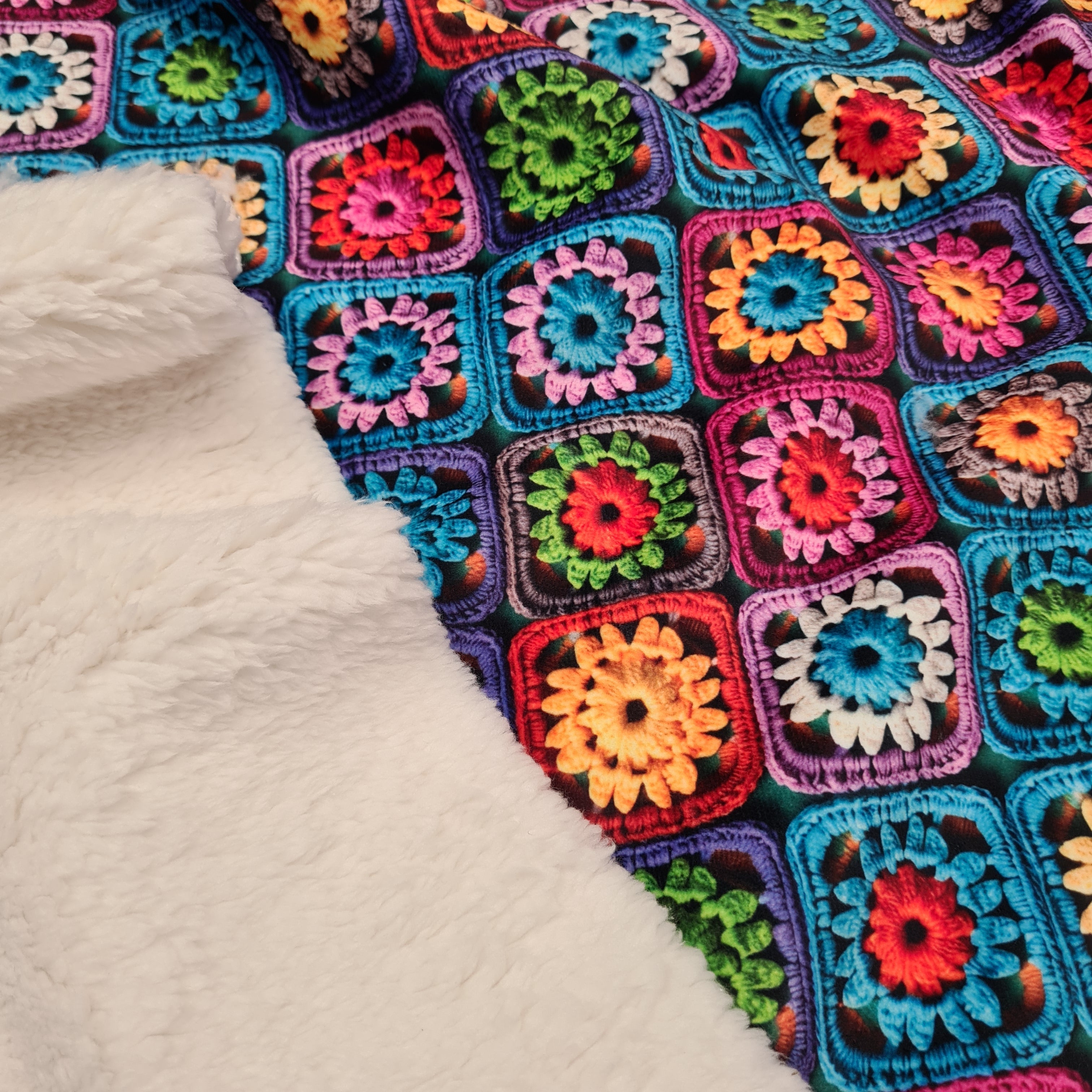 Crochet Granny Squares Fabric