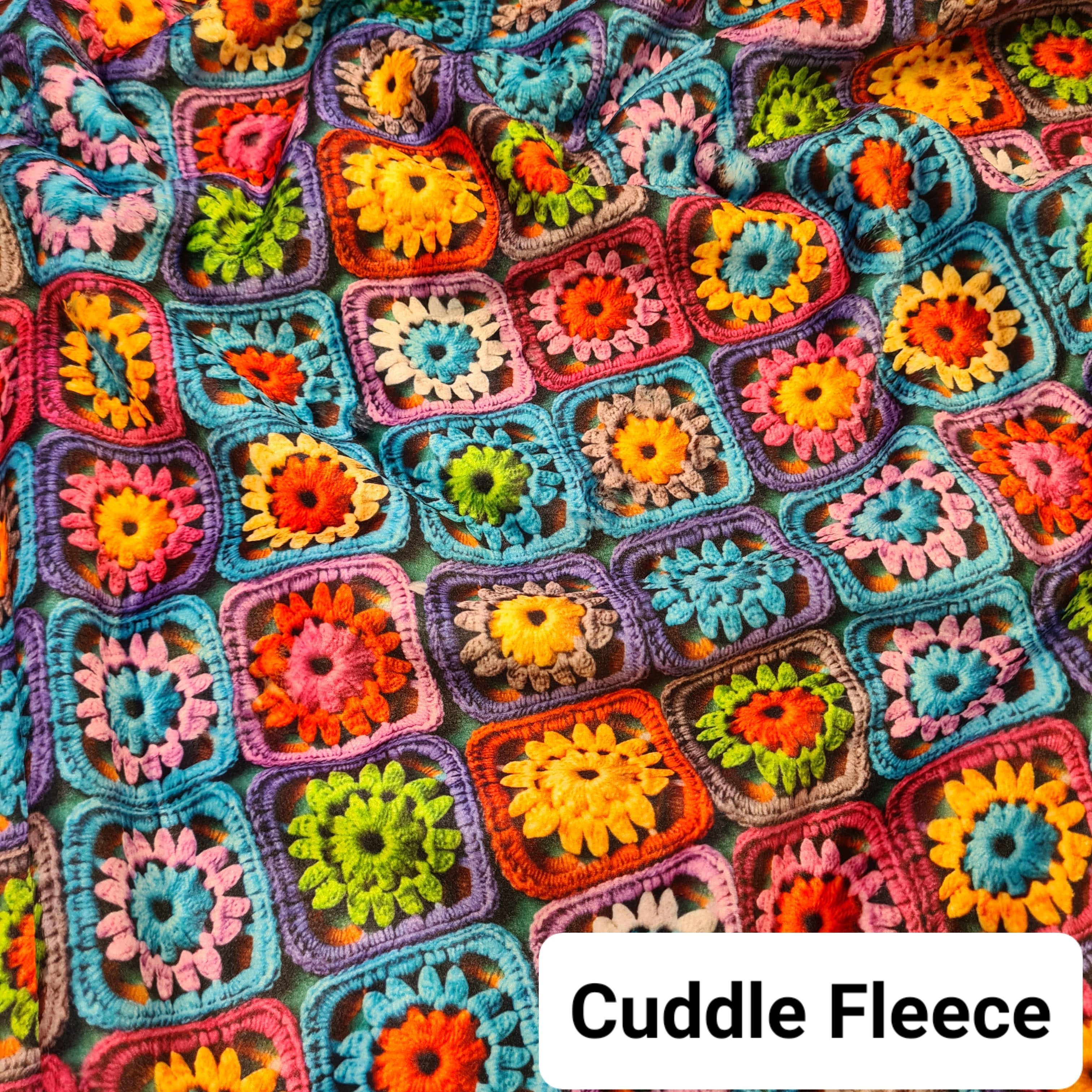 Crochet Granny Squares Fabric