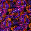 Purple and Orange Floral Fabric