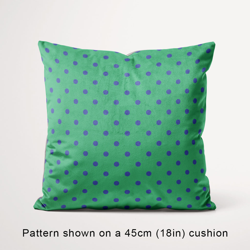 Polka Dot Blue and Green fabric, 45cm view
