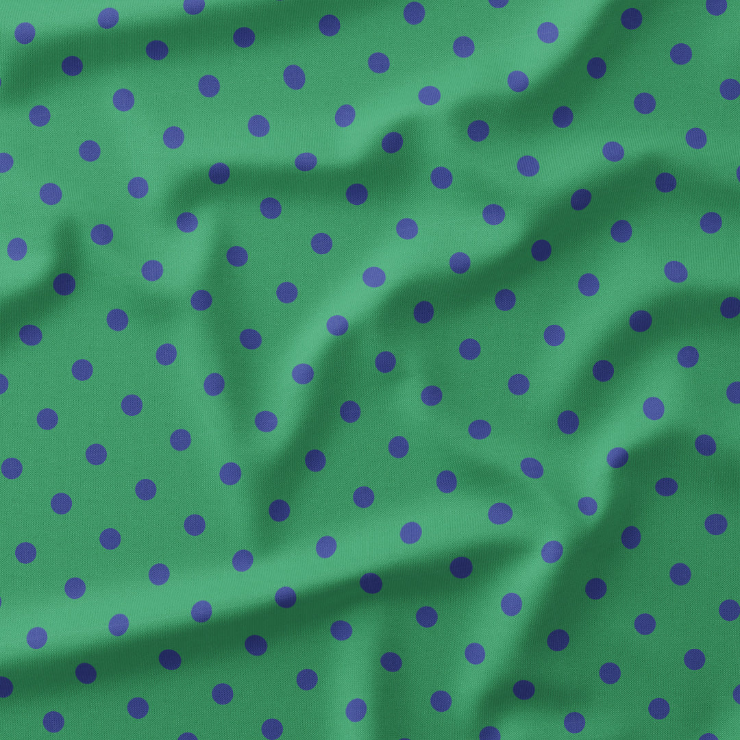 Polka Dot Blue and Green fabric