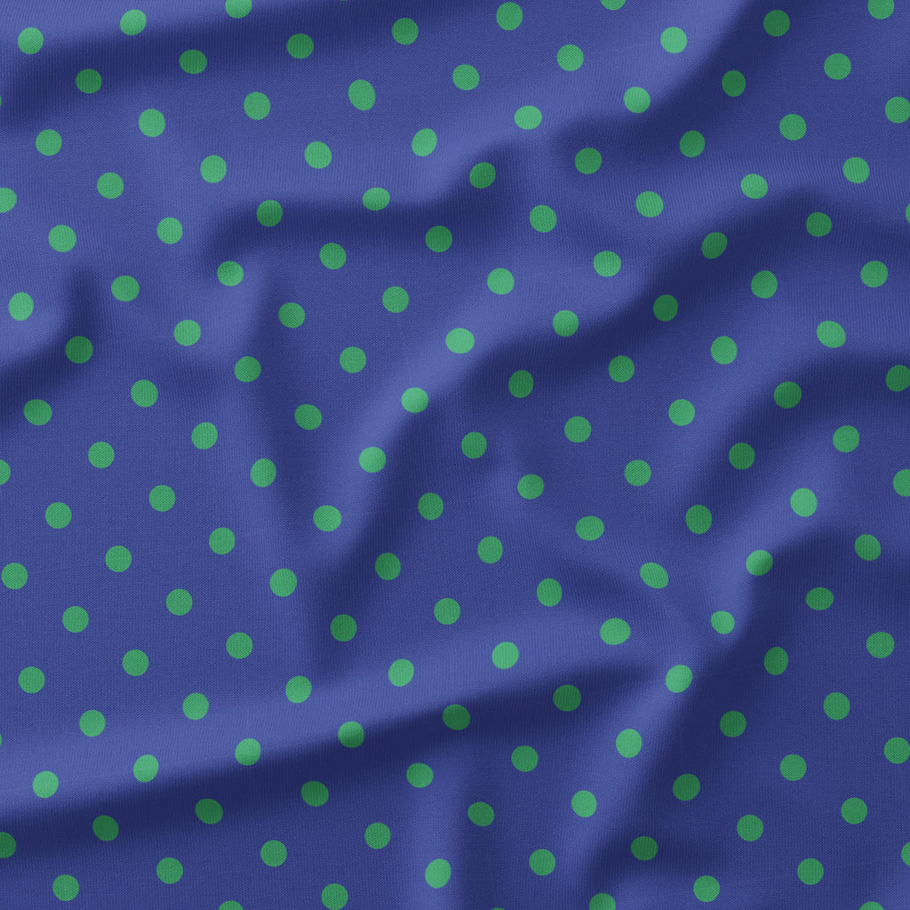 Polka Dot Green and Blue fabric