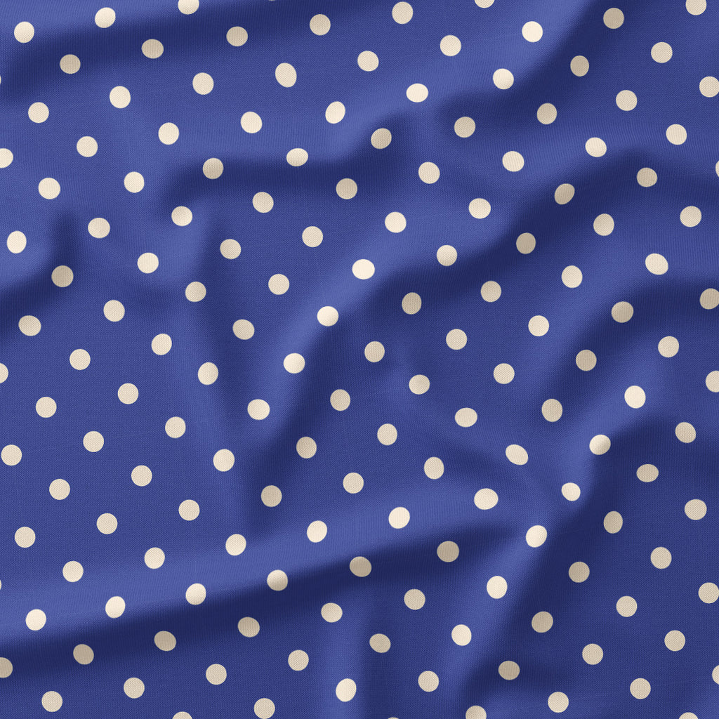 Polka Dot Cream and Blue fabric