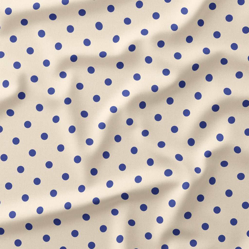 Polka Dot Blue and Cream fabric