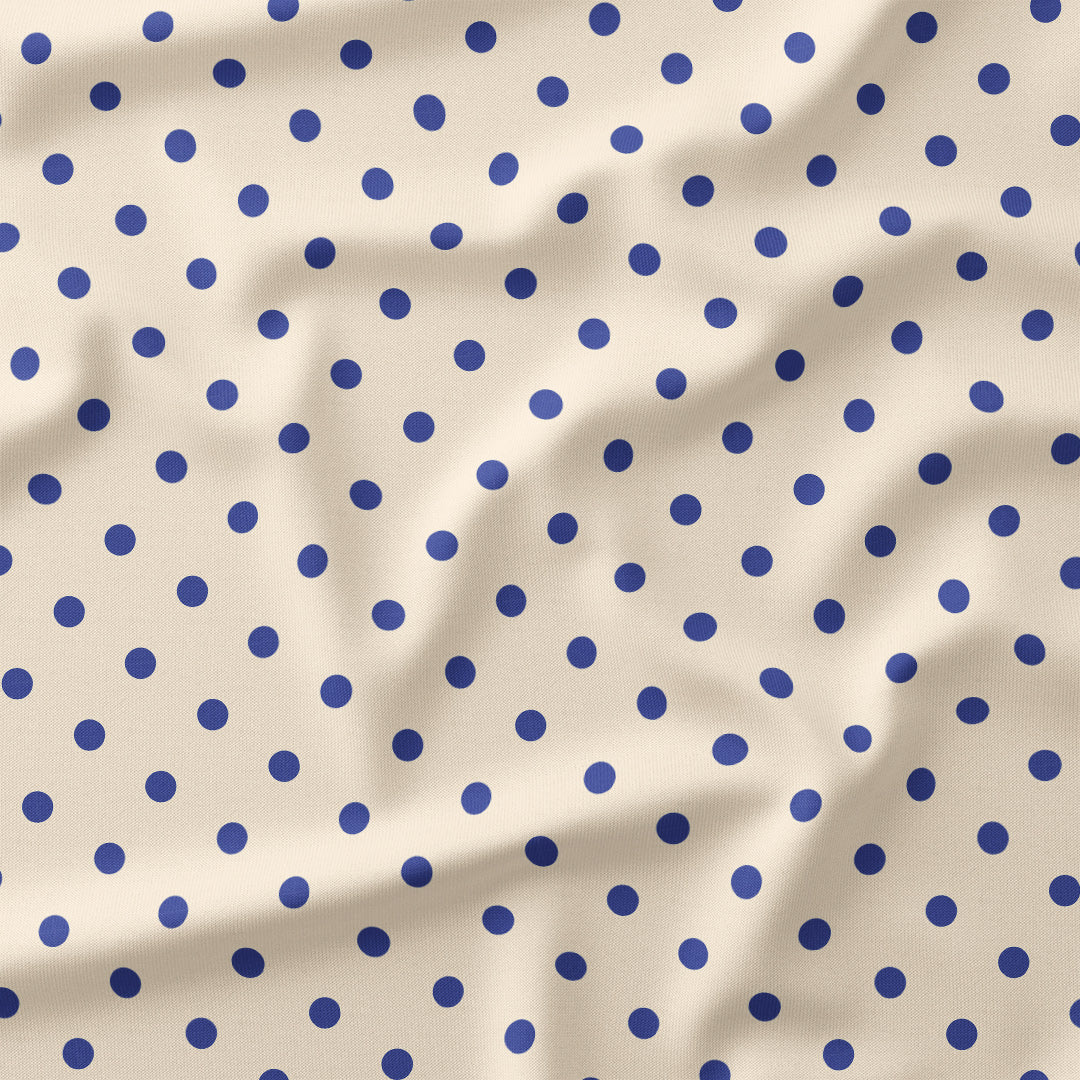 Polka Dot Blue and Cream fabric
