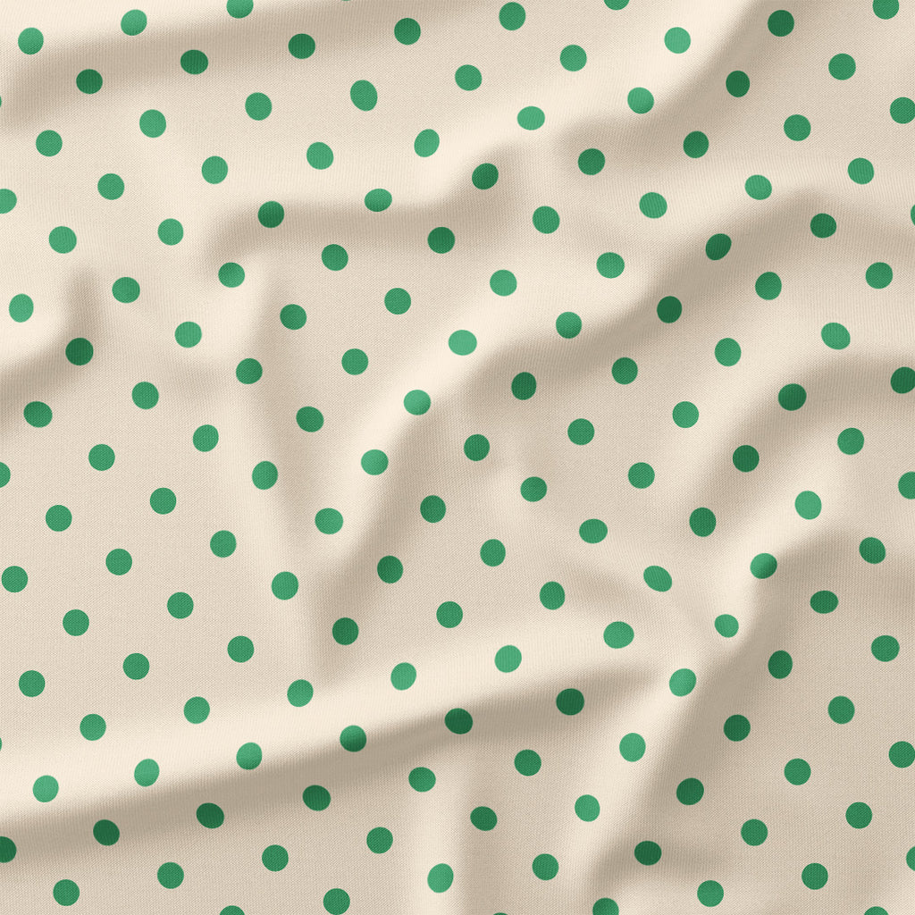 Polka Dot Green and Cream fabric