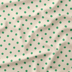 Polka Dot Green and Cream fabric